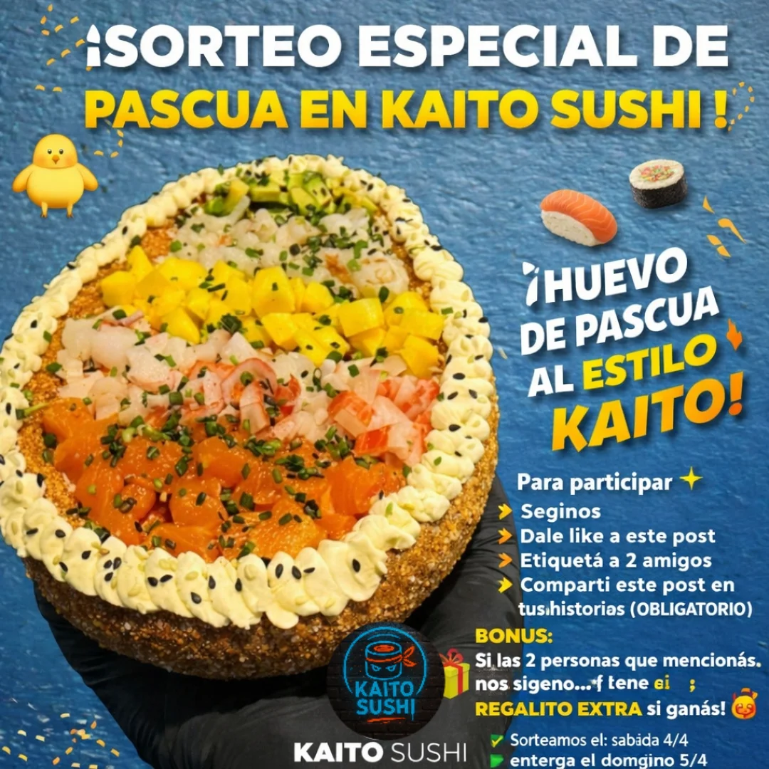Imagen de 🎉🐣 SORTEO ESPECIAL DE PASCUA EN KAITO SUSHI 🐣🎉

