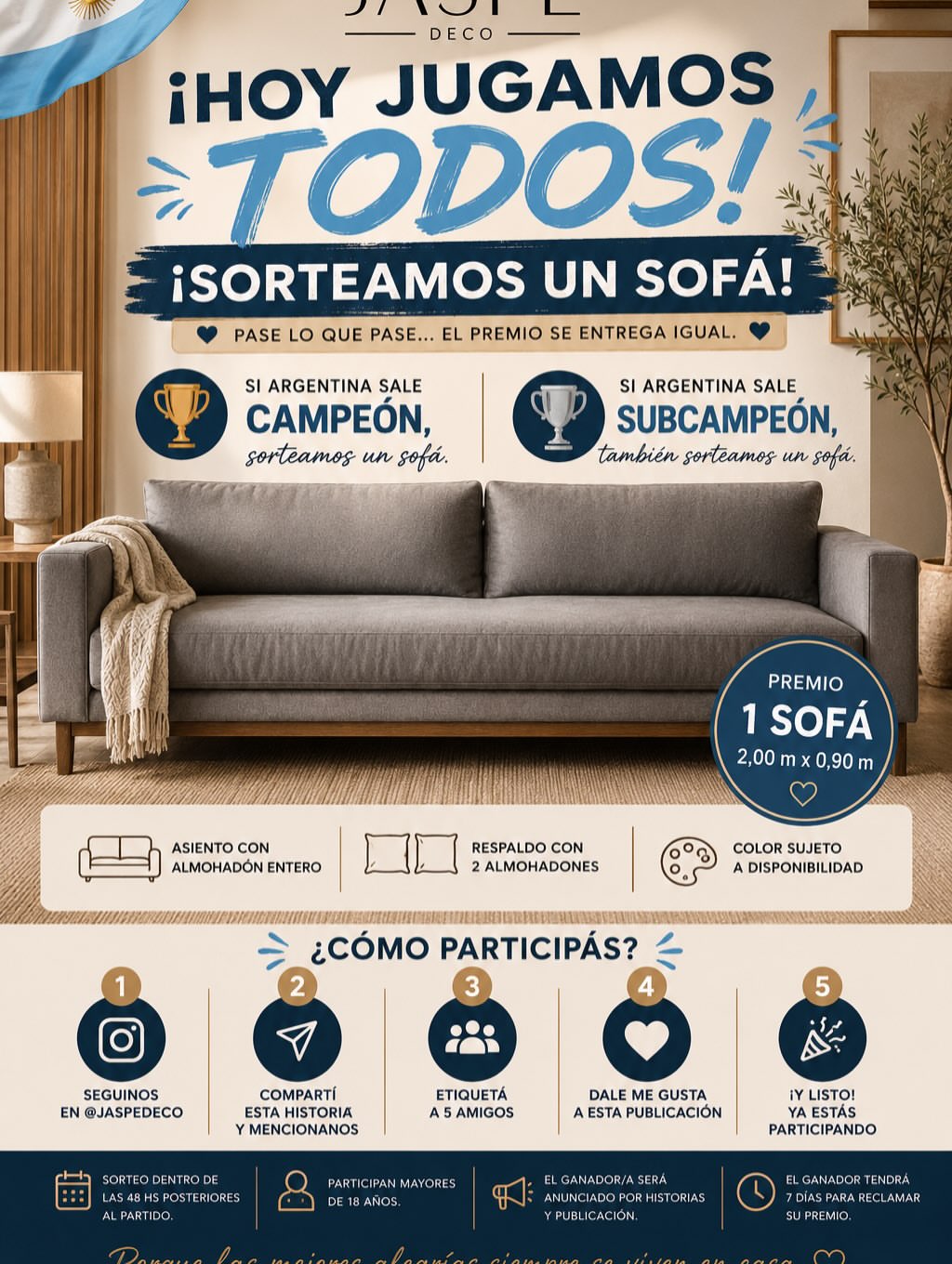 Imagen de 🎉 ¡HOY JUGAMOS TODOS… Y VOS PODÉS GANAR UN SOFÁ! �