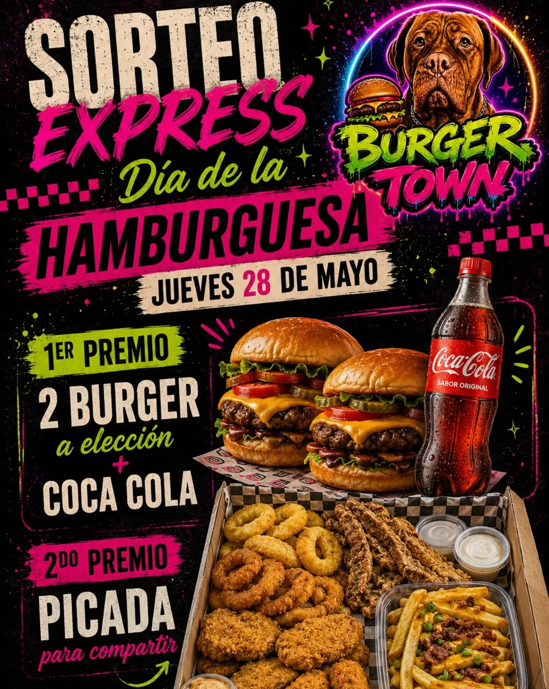 Imagen de 🍔🔥 SORTEO DÍA DE LA HAMBURGUESA 🔥🍔
Este jueves 