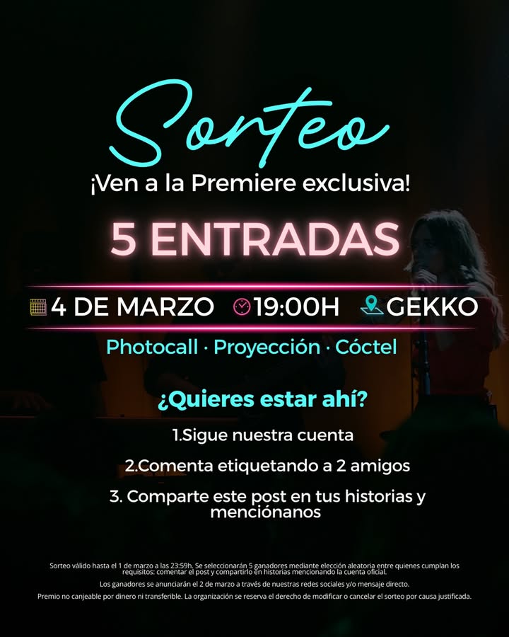 Imagen de 🎬✨ SORTEAMOS 5 ENTRADAS PARA LA PREMIERE ✨🎬

El 4 