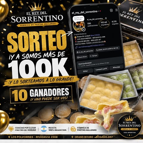 Imagen de 🎉👑 ¡SORTEO 100K DE EL REY DEL SORRENTINO! 👑🎉

�