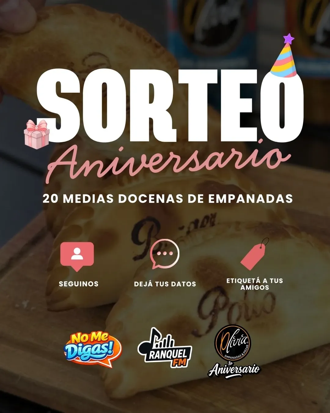 Imagen de 🎁 🥟 #SORTEO 20 MEDIAS DOCENAS DE EMPANADAS

🎂🔥 P