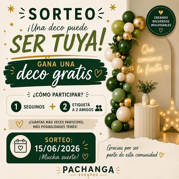 Imagen de 🎉 ¡SORTEO EN PACHANGA EVENTOS! 🎉

✨ ¡Una deco GRAT