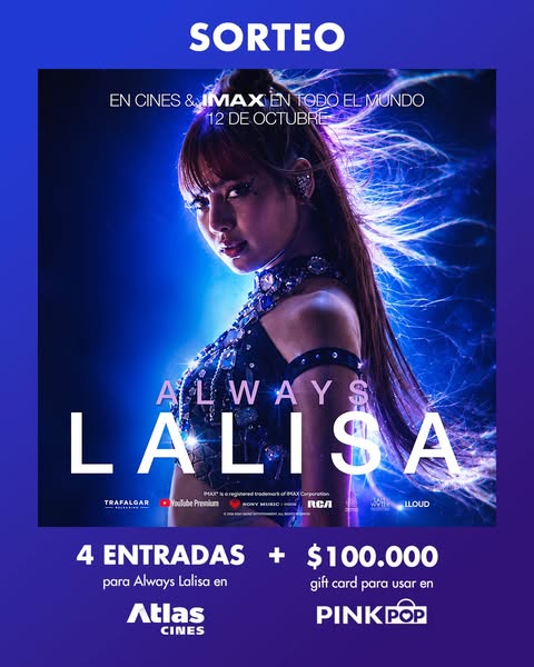 Imagen de ✨ SORTEO ALWAYS LALISA EN ATLAS x PINK POP ✨
Atención L