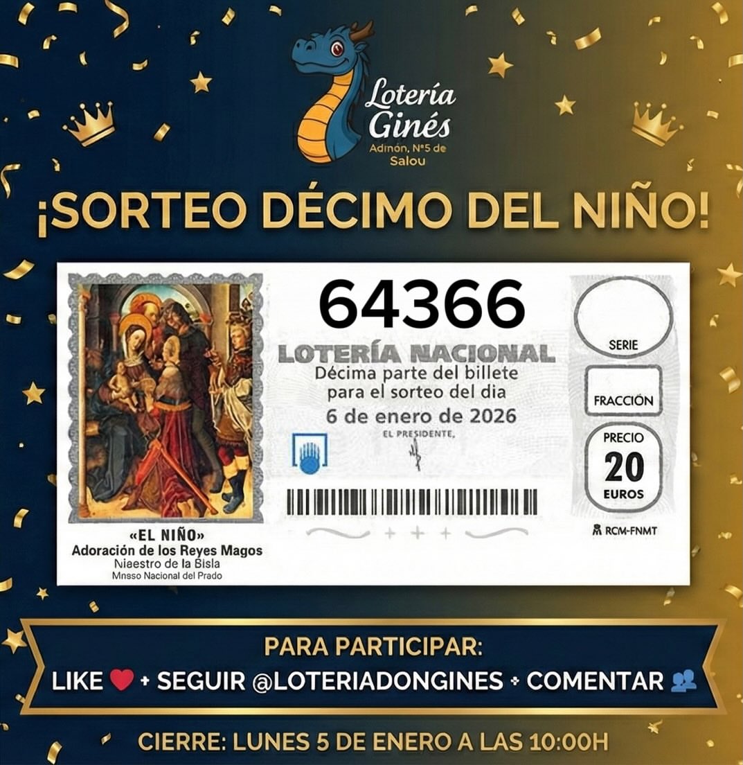 Imagen de 👑 ¡SORTEO DE UN DÉCIMO DEL NIÑO! 👑
¡Queremos que l