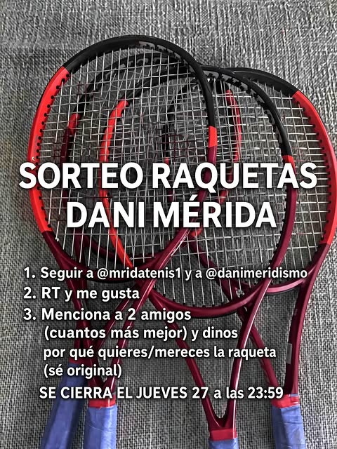 Imagen de 🎾SORTEO: RAQUETA DE DANI MÉRIDA🎾

¡Sorteamos 1 raque