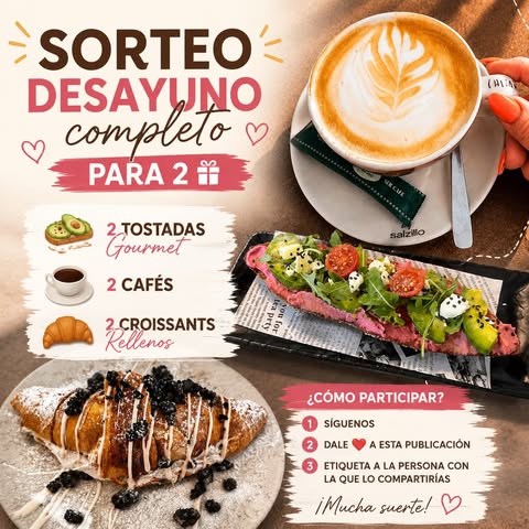 Imagen de 🎉 ¡SORTEO DESAYUNO PARA 2! ☕🥐🥑

¡Queremos agrad