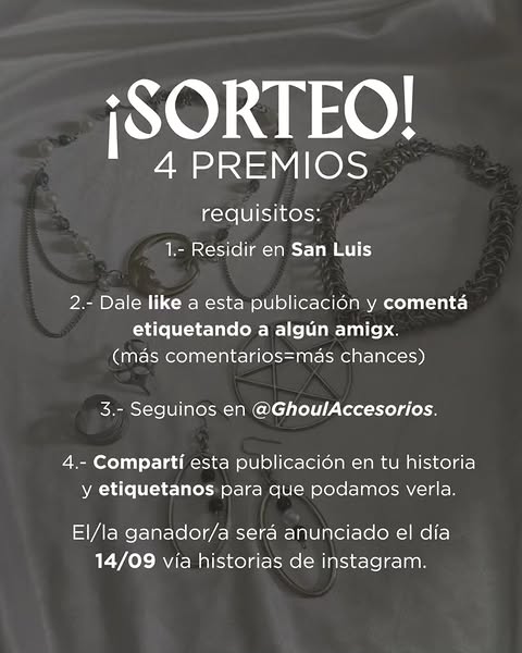 Imagen de 🦇 GHOUL SORTEA 🦇
Para agradecerles por estar del otro 
