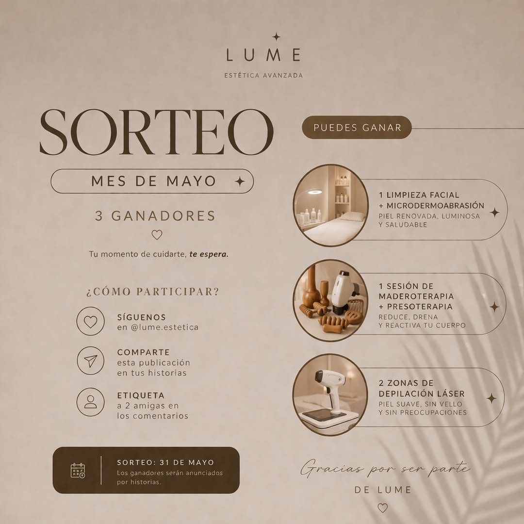 Imagen de ✨ SORTEO MAYO ✨ 

En LUME queremos celebrar contigo tu m