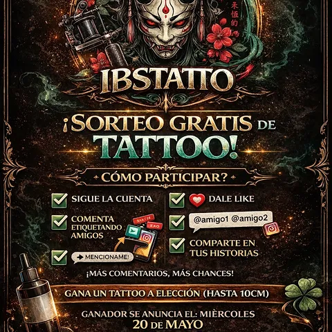 Imagen de 🔥 ¡SORTEO GRATIS DE TATTOO! 🔥

Se viene un tattoo a e