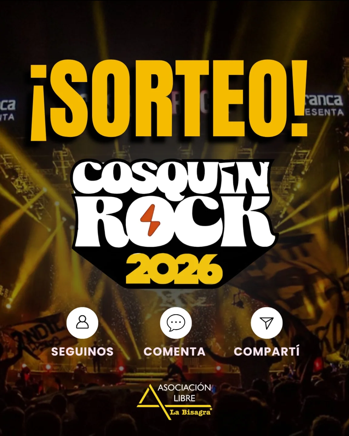 Imagen de Cosquín Rock 2026 🤘🔥

📅 Sorteamos una entrada para