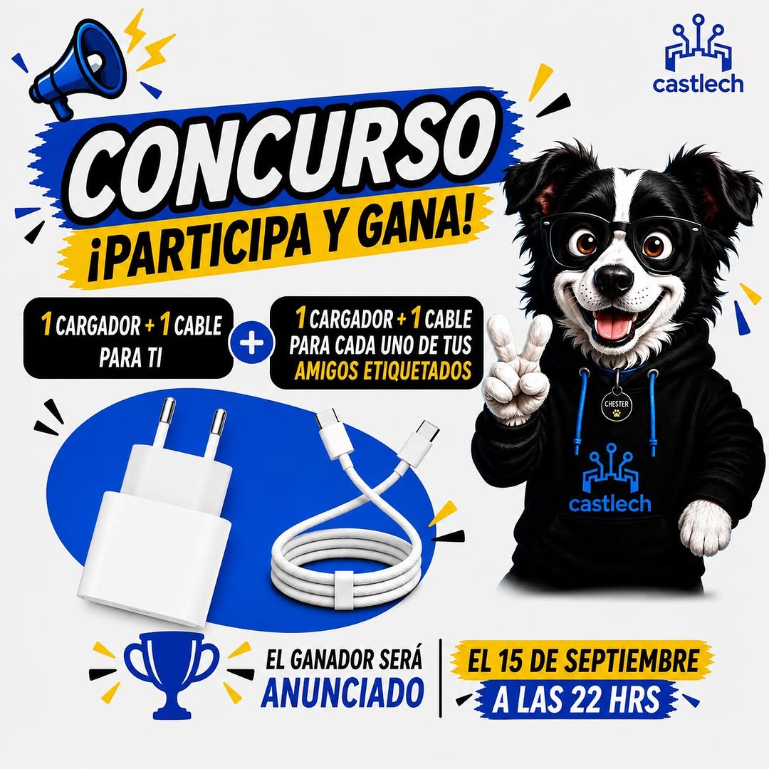Imagen de 🎉 ¡CONCURSO CASTLECH! 🎉

¿Quieres ganar un cargador 