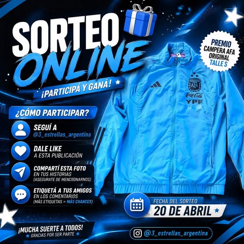 Imagen de 🎉 SORTEO ONLINE 🎉 

Se sortea una campera AFA original