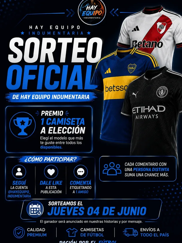 Imagen de 🎉⚽ ¡SORTEO OFICIAL DE HAY EQUIPO INDUMENTARIA! ⚽🎉