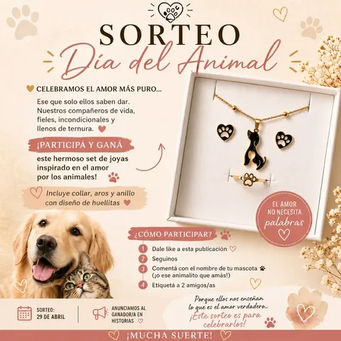 Imagen de 🐾✨ SORTEO DÍA DEL ANIMAL ✨🐾
Hay amores que no nec