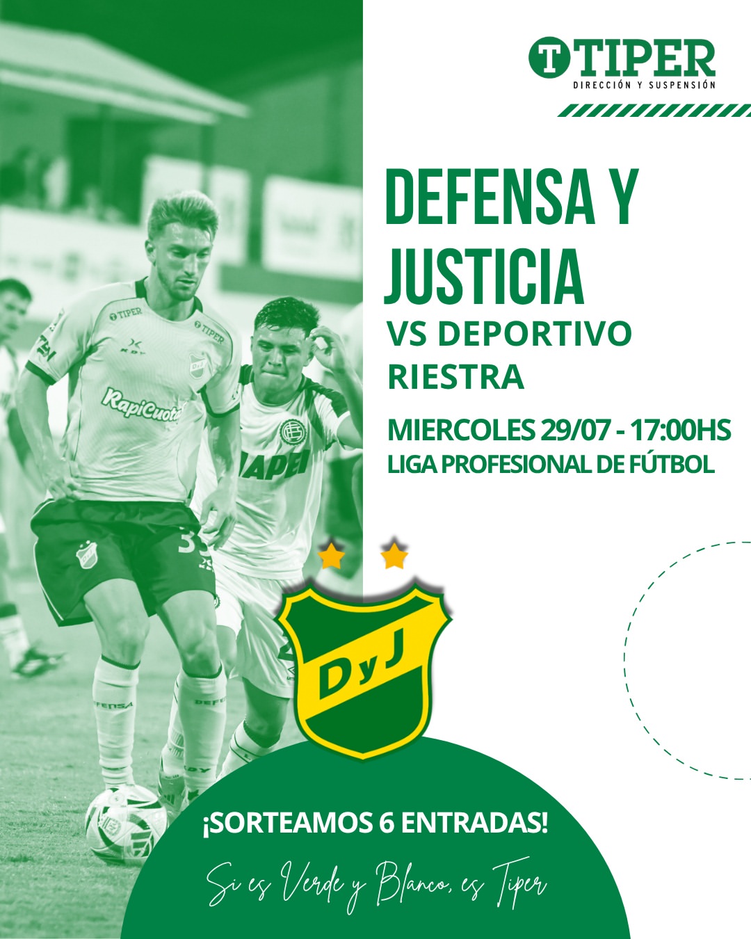 Imagen de SORTEO DE PLATEAS PARA DEFENSA Y JUSTICIA VS DEPORTIVO RIEST