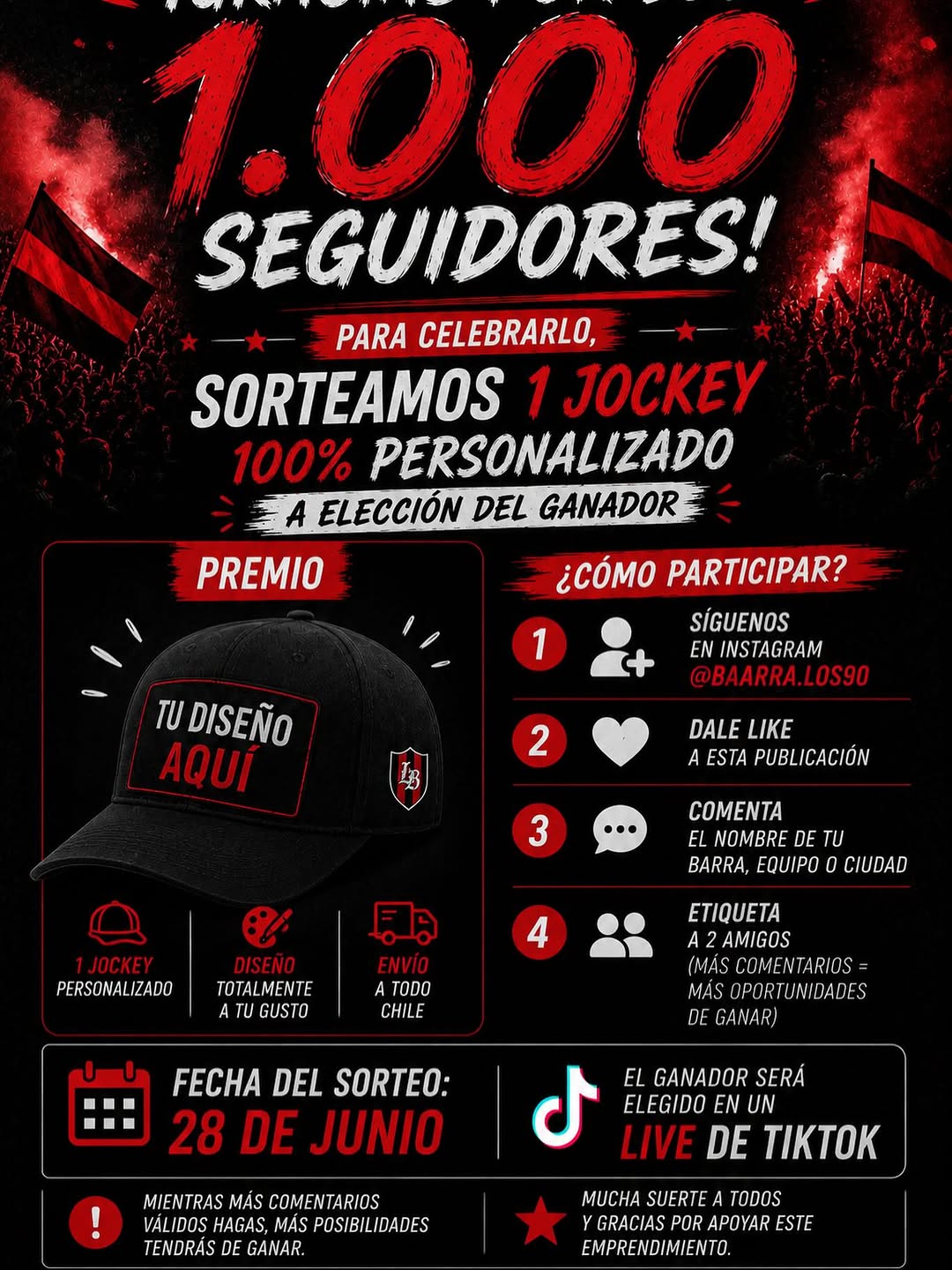 Imagen de 🎉🧢 ¡SORTEO 1.000 SEGUIDORES! 🧢🎉

Gracias a todo