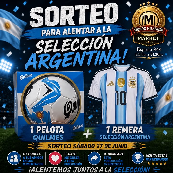 Imagen de 🎉 SEGUIMOS CON MÁS SORTEOS🎉

🇦🇷PARA ALENTAR A L