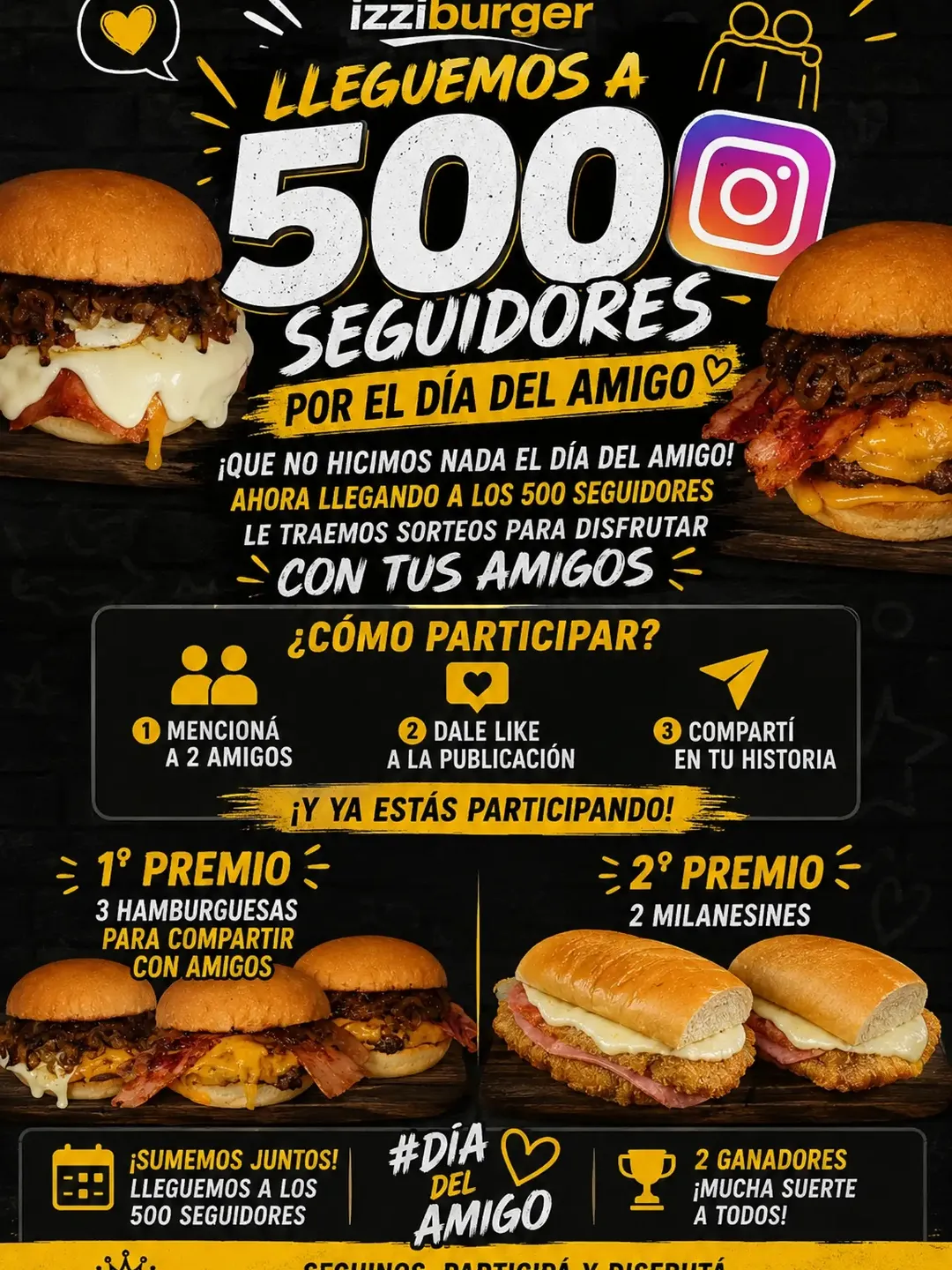 Imagen de 🎉 ¡SORTEO ESPECIAL POR EL DÍA DEL AMIGO! 🍔❤️

No