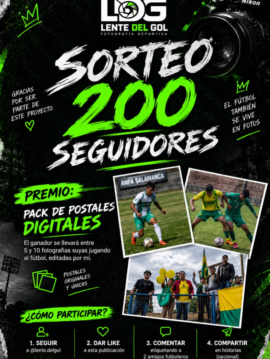 Imagen de 💚📸 ¡GRACIAS POR LOS PRIMEROS 200 SEGUIDORES! ⚽🔥
