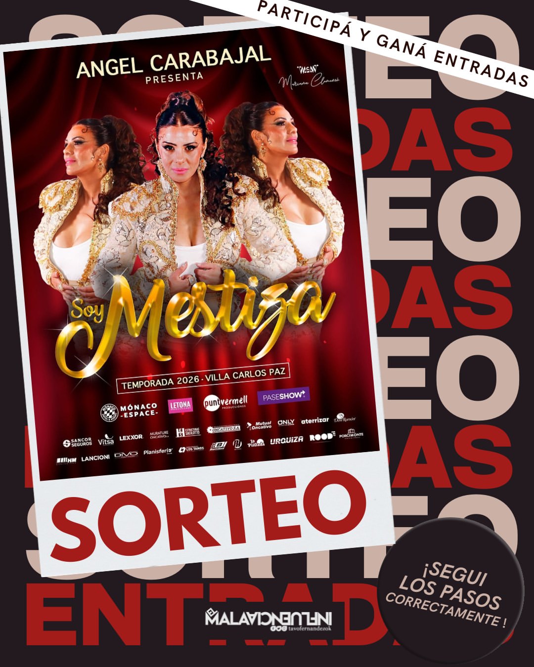 Imagen de SORTEO 💃Soy  Mestiza 🎙️
🔰 Funcion HOY 22 hs - �