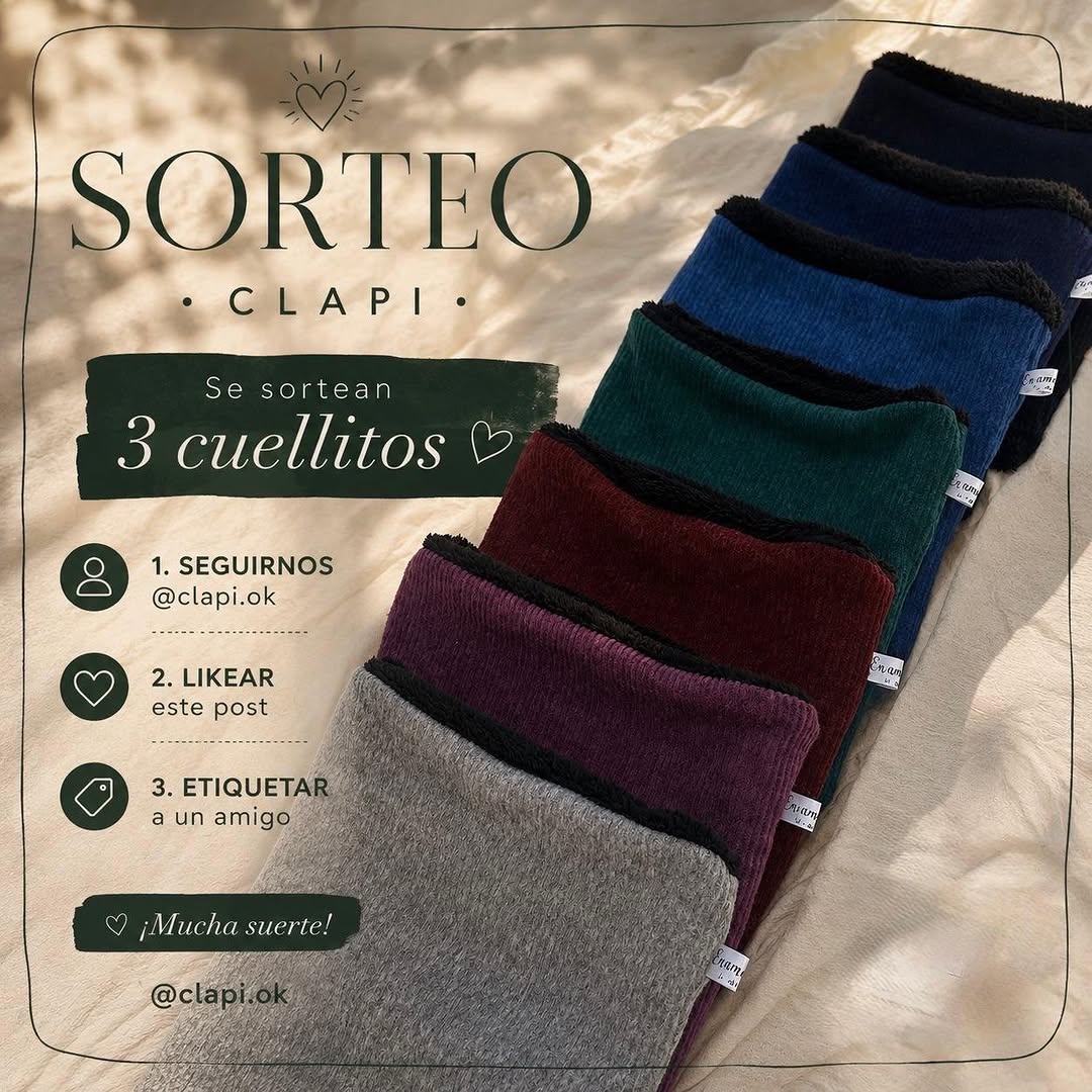Imagen de ¡SORTEO!🎉
Sorteamos 3 cuellitos. Uno por persona, por lo
