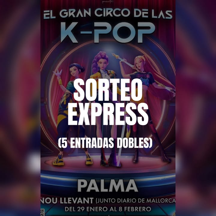 Imagen de 🎉 ¡SORTEO EXPRESS! 🥳

Sorteamos 5 entradas dobles par