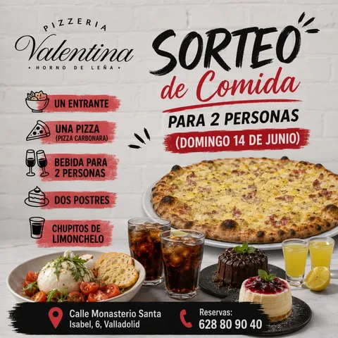 Imagen de 🎁SORTEO ESPECIAL COMIDA PARA 2 PERSONAS! 🎁
DEL 24 DE M