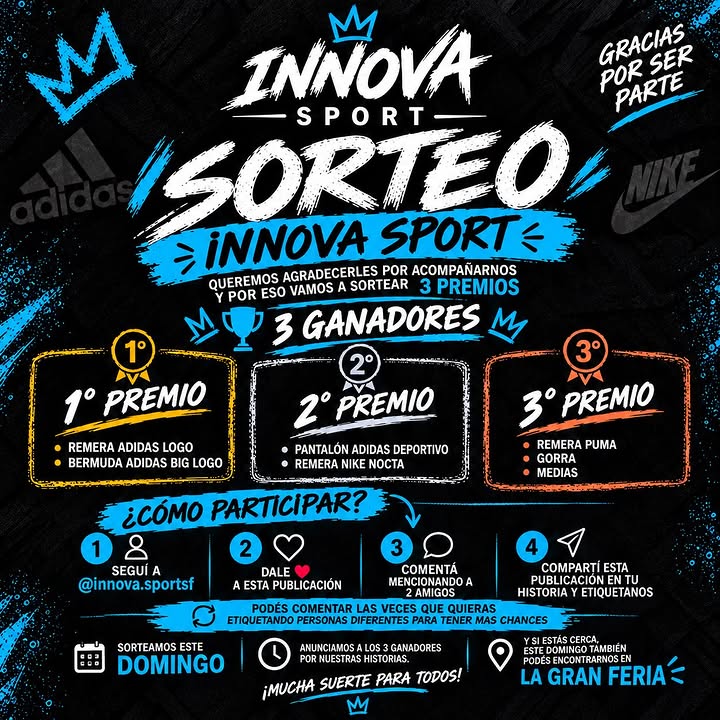 Imagen de 🎁🔥 SORTEO INNOVA SPORT 🔥🎁

¡Este domingo sortea