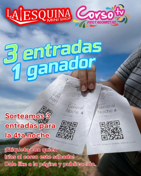 Imagen de 🥳🎭 ¡SORTEO DE LA ESQUINA MINISHOP Y CORSO TV PROTAGON