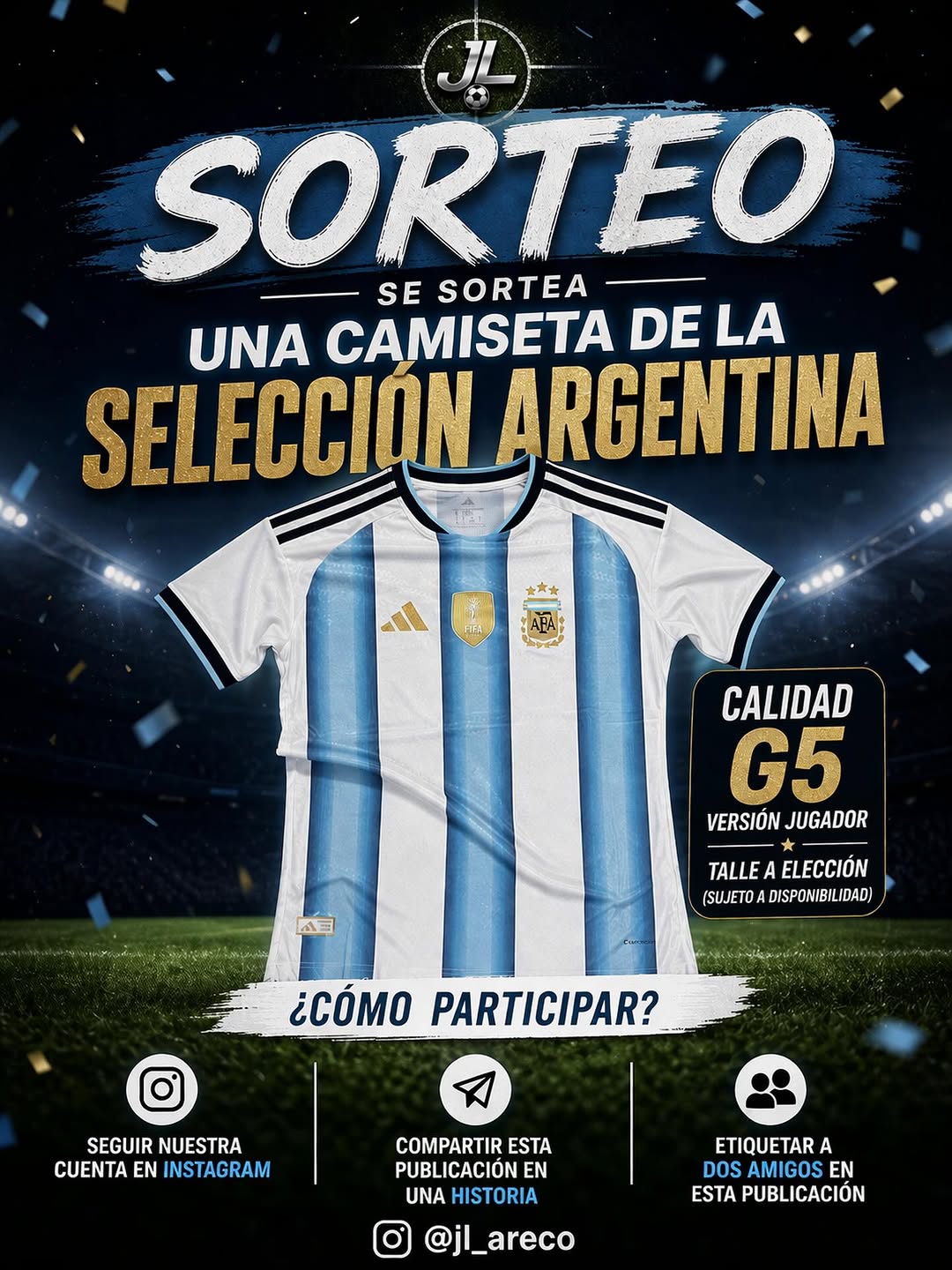 Imagen de 🔥 ¡SORTEO IMPERDIBLE! 🇦🇷

SORTEAMOS una camiseta d