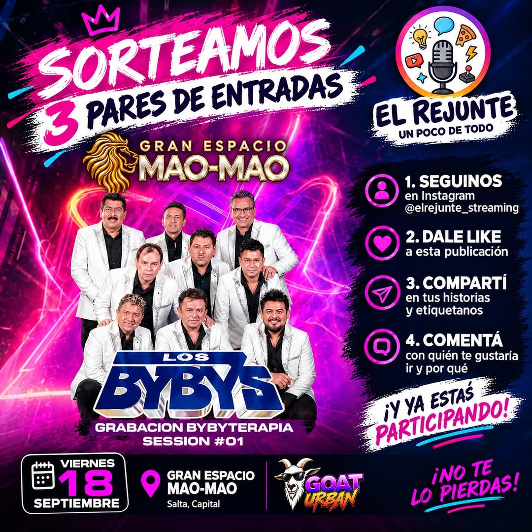 Imagen de 🔥🎉 ¡SORTEAMOS 3 PARES DE ENTRADAS! 🎉🔥

¿Queré