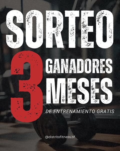 Imagen de 🏋🏻SORTEO
> 3 GANADORES > 3 MESES DE ENTRENAMIENTO 
Que
