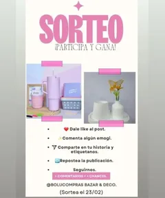 Imagen de 🎉✨ ¡SORTEO IMPERDIBLE EN BOLUCOMPRAS! ✨🎉
Se viene