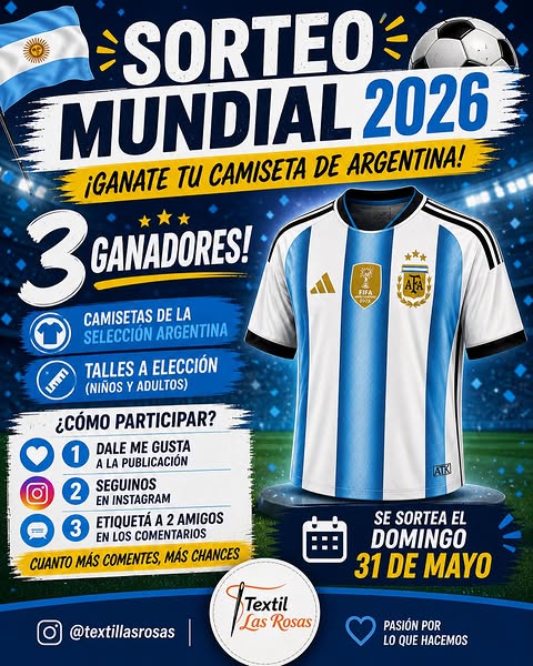 Imagen de 🏆 GANATE UNA CAMISETA DE LA SELECCIÓN ⚽🇦🇷

¿Te 