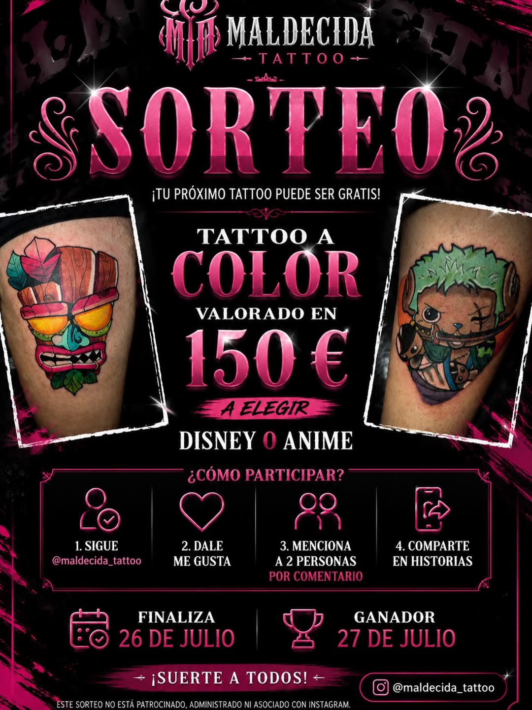 Imagen de 🎉🔥 ¡SORTEO! 🔥🎉

¿Te gustaría llevarte un tatt