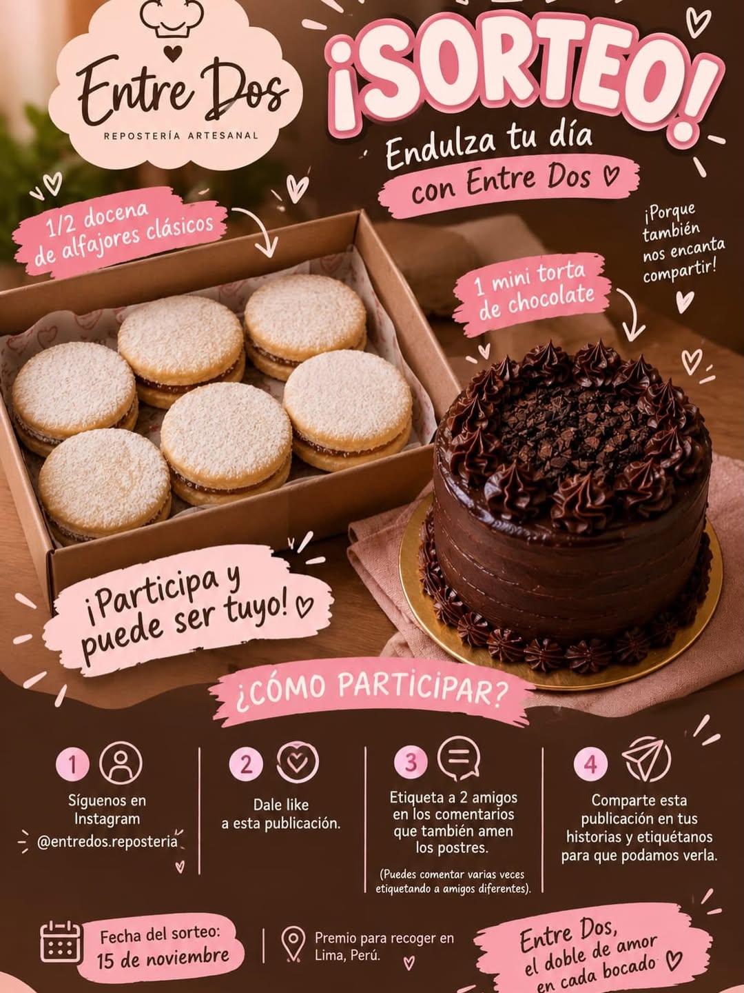 Imagen de 🎉🍫 ¡SORTEO DULCE DE ENTRE DOS! 🤎✨

¡Queremos ce