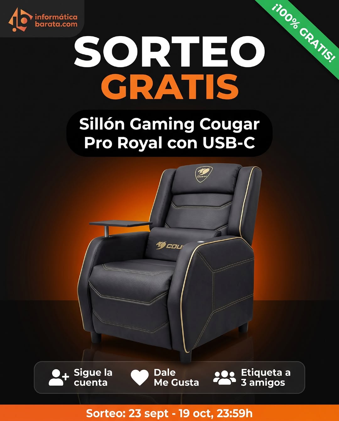 Imagen de 🎮 ¡SORTEAMOS un Sillón Gaming Cougar Pro Royal con carg