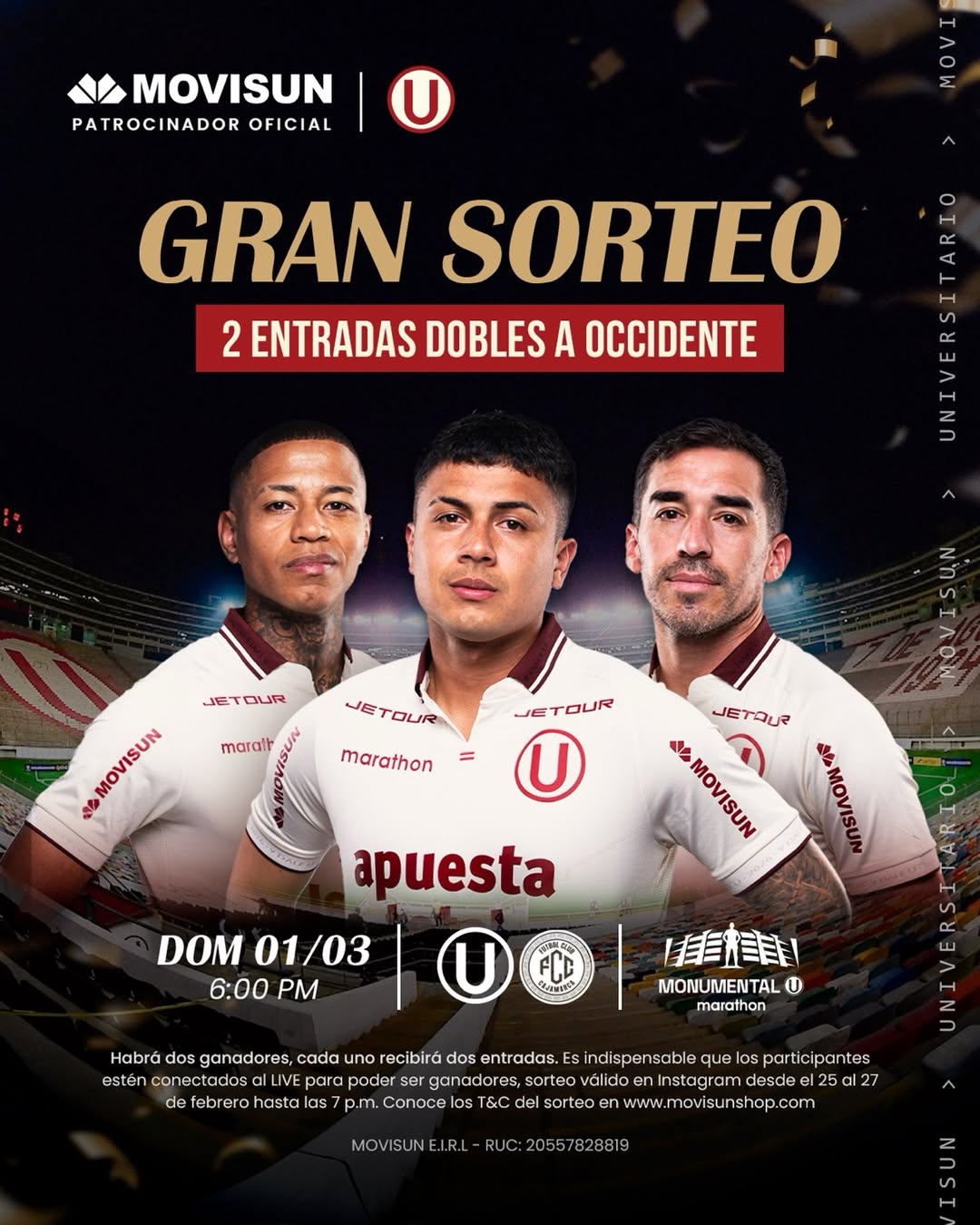 Imagen de ¡#sorteo de 2 entradas dobles para el Universitario vs FC C