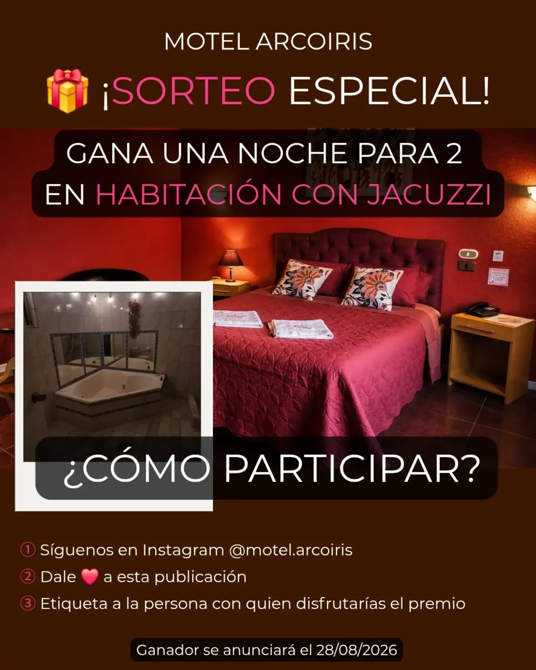 Imagen de 🎁🌈 ¡SORTEO ESPECIAL MOTEL ARCOIRIS! 🌈🎁

Queremo