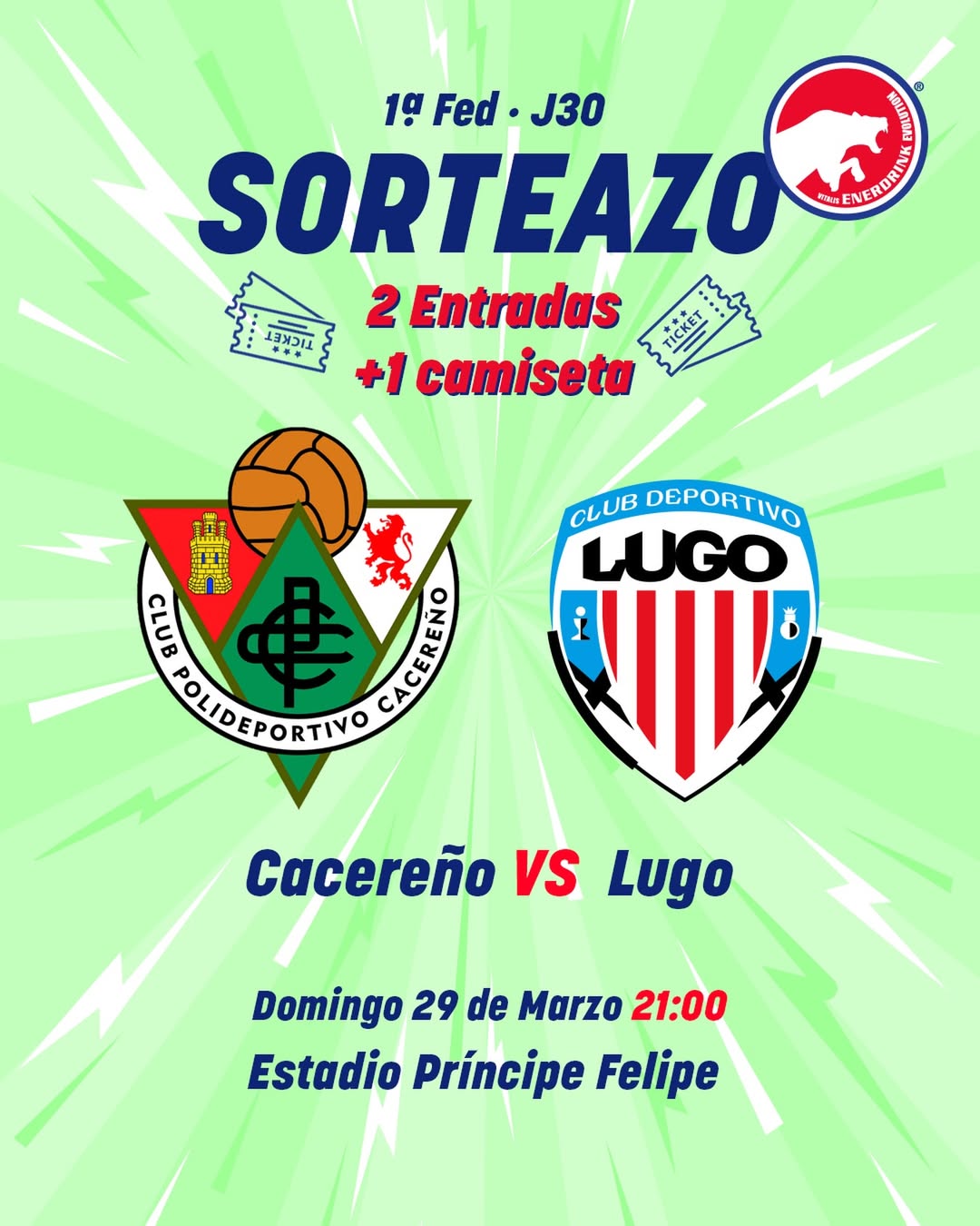 Imagen de 🏆⚡ ¡SORTEAZO! 

Gana 2 entradas 🎫 y una camiseta de