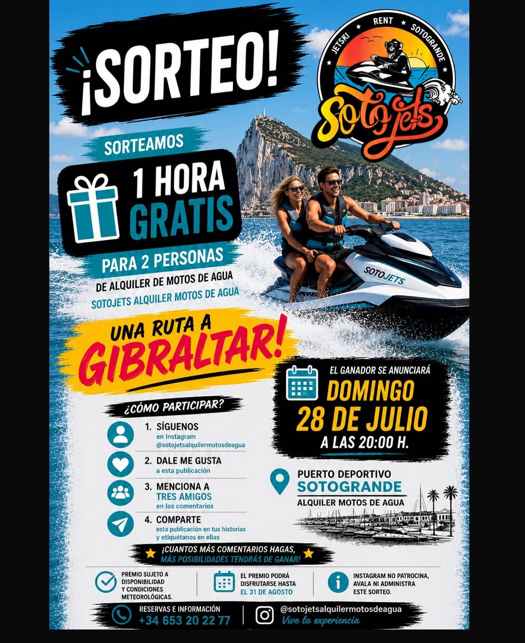 Imagen de 🎉🚤 ¡SORTEO DE SOTOJETS JETSKI SOTOGRANDE! 🚤🎉

�