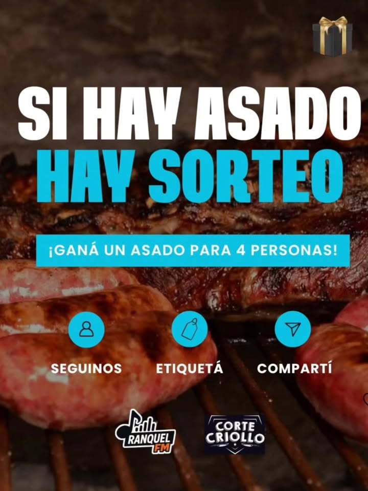 Imagen de 🔥 🥩 #SORTEO ASADO PARA 4 PERSONAS

¿Querés llevarte 