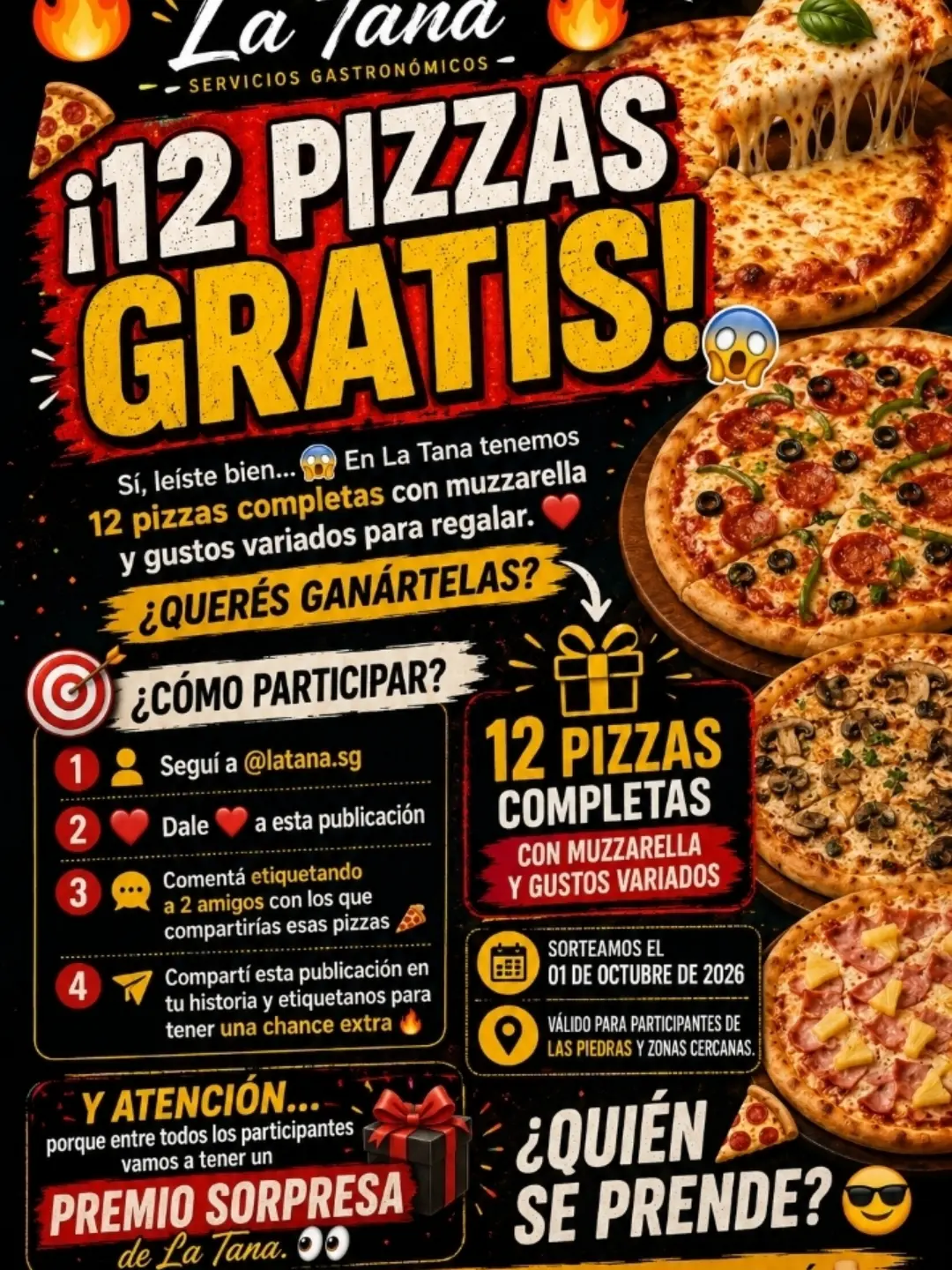 Imagen de Seguí los pasos y no te lo pierdas
#laspiedras #sorteo #piz