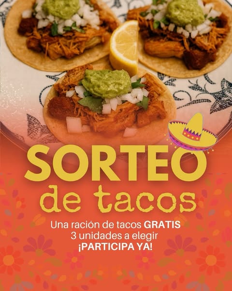 Imagen de 🌮✨ ¡SORTEO DE TACOS!
¿Te apetece ganar 1 ración de t