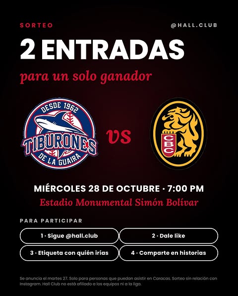 Imagen de 🎟️ ¡SORTEAMOS 2 ENTRADAS PARA UN SOLO GANADOR! ⚾

Le
