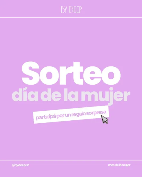 Imagen de ✨💜 SORTEO - MES DE LA MUJER 💜✨
En BY DEEP celebram
