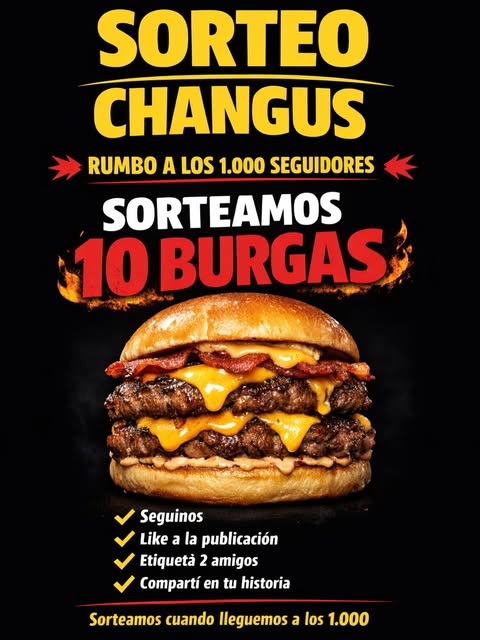 Imagen de 🚨 SORTEO CHANGUS 🚨
¡RUMBO A LOS 1.000 SEGUIDORES!

Cu