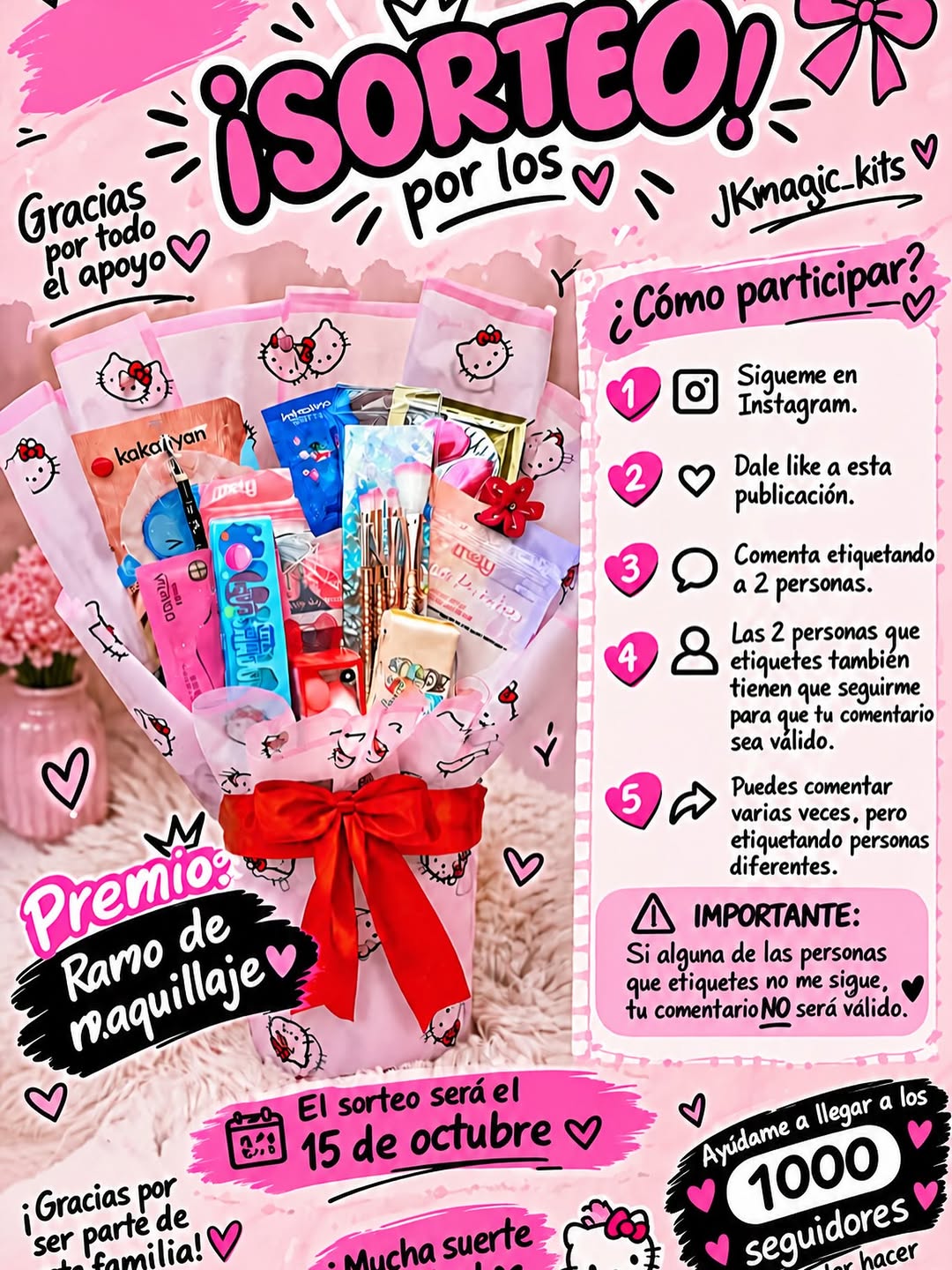 Imagen de 🎀 ¡SORTEO JKmagic_kits! 🎀
Quiero agradecerles muchís