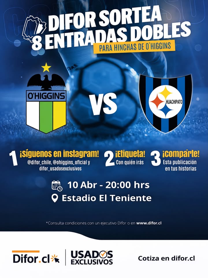 Imagen de ⚽🔥 ¡Atención hinchas de O’Higgins!

En Difor estamo